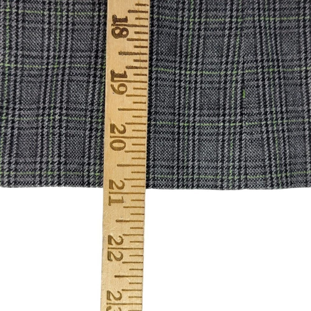 Elie Tahari Blazer Sz 6 Flip Contrast Cuffs Black Lime Plaid Pockets Wool Blend - Picture 11 of 14